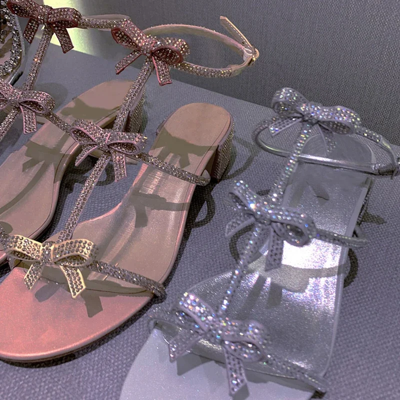 Rhinestone Multicolor Bow Chunky Heel Sandals Woman Summer 2025 Open Toe Buckles Mid Heel Roman Shoes for Women Fashion Silver
Rhinestone Multicolor Bow Chunky Heel Sandals Woman Summer 2025 Open Toe Buckles Mid Heel Roman Shoes for Women Fashion Silver
