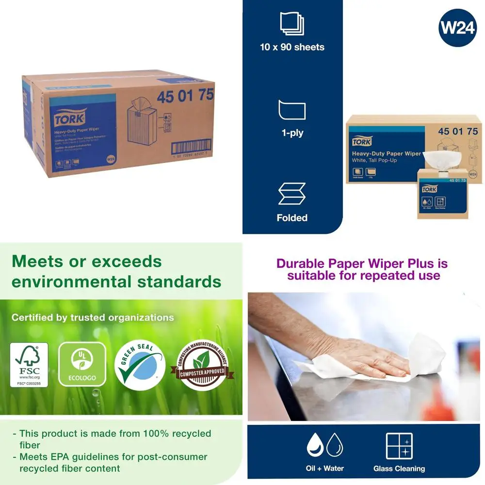 Industrial Strength White Paper Wipers, 24 Packs, 10 x 90 Sheets, Bulk Supply
Industrial Strength White Paper Wipers, 24 Packs, 10 x 90 Sheets, Bulk Supply