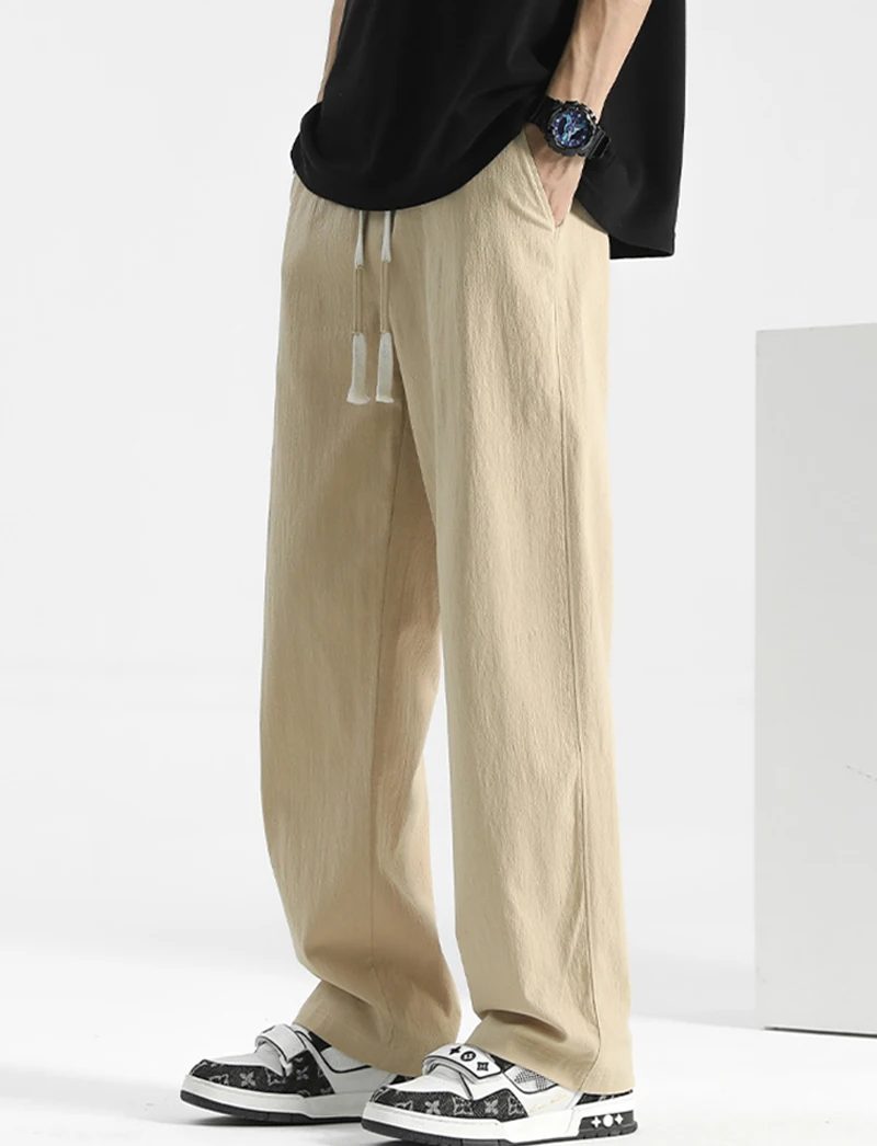 Cotton and linen pants men's summer thin loose straight leg wide-leg ice silk linen nine-cent pants fashion brand large high-gra
Cotton and linen pants men's summer thin loose straight leg wide-leg ice silk linen nine-cent pants fashion brand large high-gra