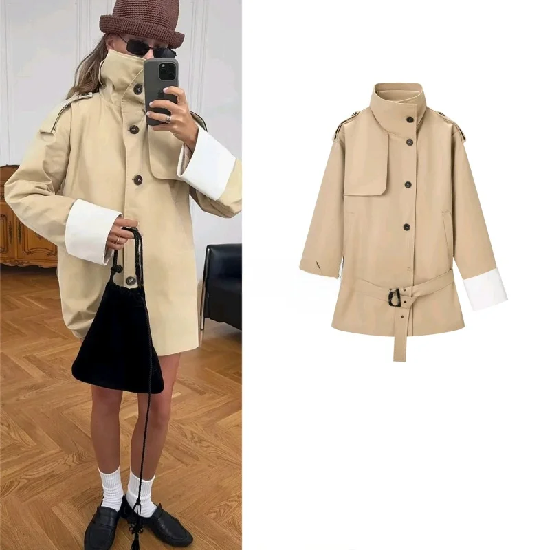 Spring New Arrival Women's Commuter Style Single-Button Long Sleeve Turn-down Collar Belted Midi-Length Windbreaker Jacket
Spring New Arrival Women's Commuter Style Single-Button Long Sleeve Turn-down Collar Belted Midi-Length Windbreaker Jacket