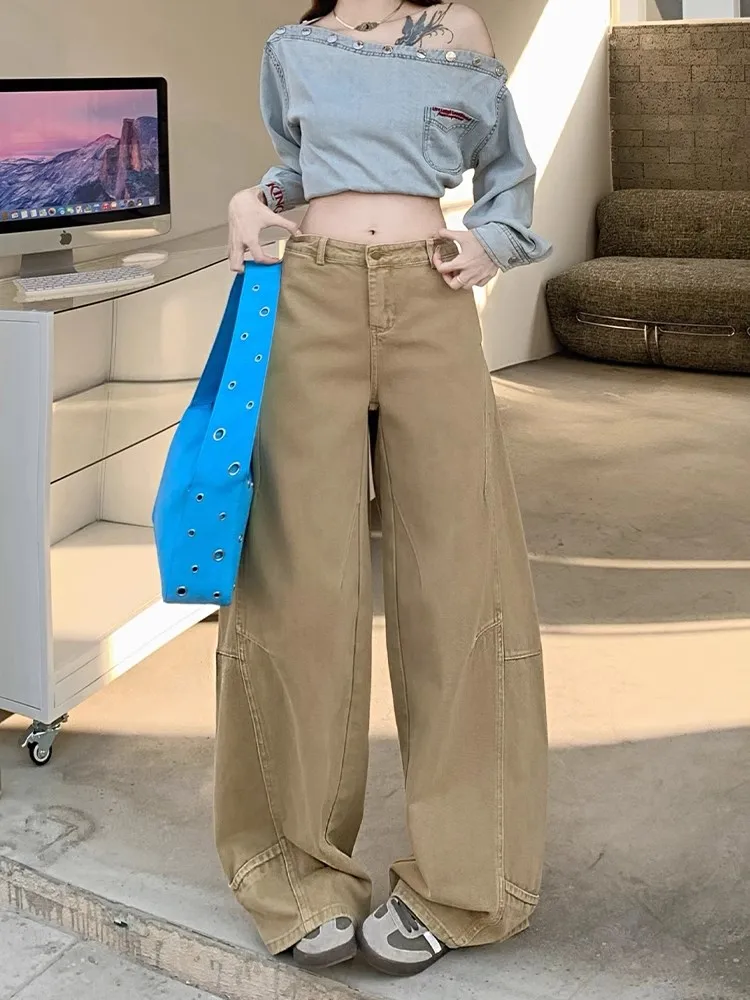 High Waist Wide Leg Jeans Women's Spring Autumn New Style American Retro Khaki Color Knife Jeans plus Size Loose Fit
High Waist Wide Leg Jeans Women's Spring Autumn New Style American Retro Khaki Color Knife Jeans plus Size Loose Fit