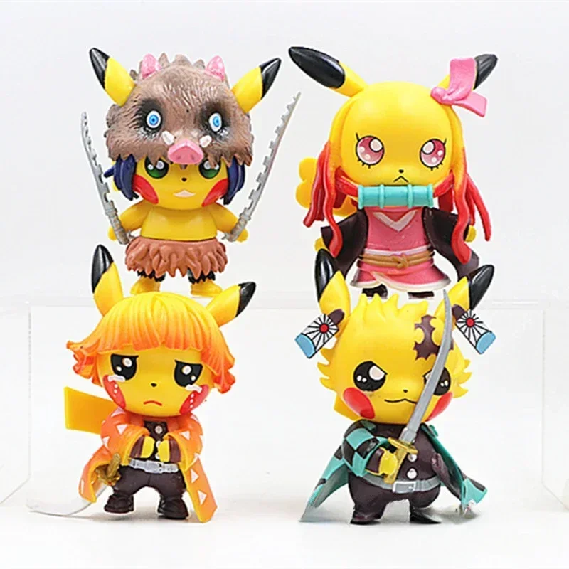 4pcs Anime Pikachu Go Figures Cosplay Zenitsu Inosuke PVC Collection
4pcs Anime Pikachu Go Figures Cosplay Zenitsu Inosuke PVC Collection