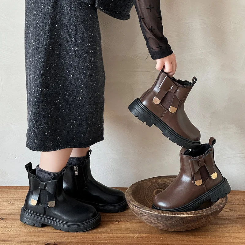 Kids'Boots Solid Color PU Leather Fashion Autumn Flat Shoes For Children Anti-slip Breathable Brown Black Shoes Size 26-36
Kids'Boots Solid Color PU Leather Fashion Autumn Flat Shoes For Children Anti-slip Breathable Brown Black Shoes Size 26-36