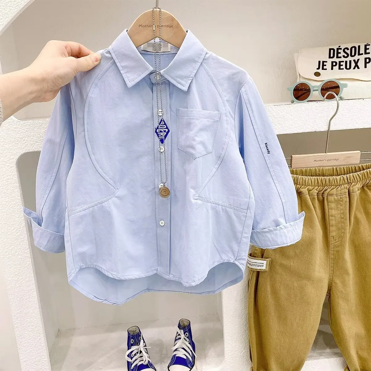 Boys Shirt Spring Autumn Handsome Children Long Sleeve Shirt Baby Spring Wear 2025 New Girls Thin Children Top Solid Color
Boys Shirt Spring Autumn Handsome Children Long Sleeve Shirt Baby Spring Wear 2025 New Girls Thin Children Top Solid Color