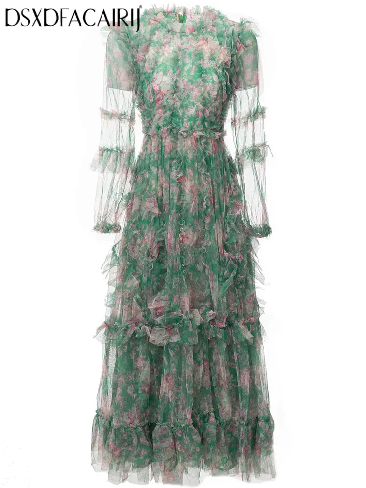 DSXDFACAIRIJ Women's Vintage Party Dress O-Neck Lantern Sleeve Ruffle Flower Print Mesh Summer Fashion Female Clothing
DSXDFACAIRIJ Women's Vintage Party Dress O-Neck Lantern Sleeve Ruffle Flower Print Mesh Summer Fashion Female Clothing