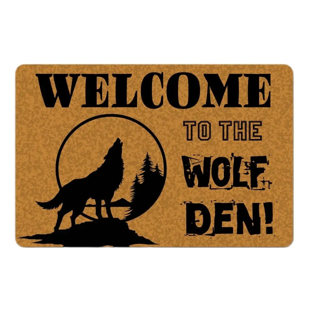 Entrance Floor Mat Non-slip Welcome To The Wolf Den Door Mat Outdoor Indoor Rubber Mat Non-woven Fabric Top Doormat
Entrance Floor Mat Non-slip Welcome To The Wolf Den Door Mat Outdoor Indoor Rubber Mat Non-woven Fabric Top Doormat