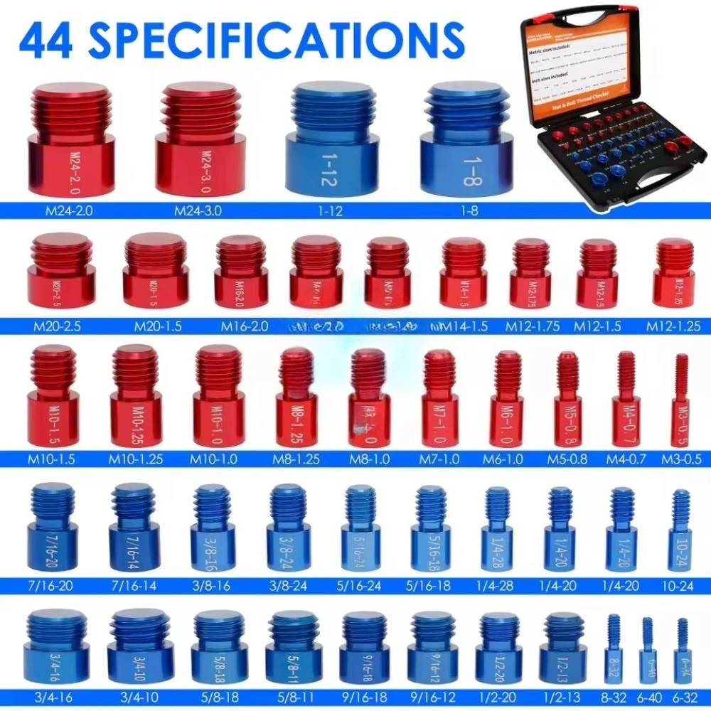 Universal Detachable & Nut Checker Gauges 44 Sizes Bolt Identifier Kit with Ergonomic Case for On-Site Repairs
Universal Detachable & Nut Checker Gauges 44 Sizes Bolt Identifier Kit with Ergonomic Case for On-Site Repairs