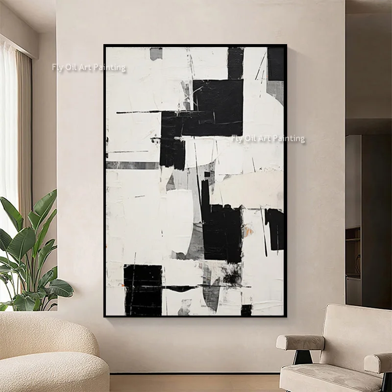 Простой популярный черно-белый холст, толстая картина маслом, ручная работа, новые оригинальные предметы домашнего декора, произведения искусства для гостиной, настенное искусство
Простой популярный черно-белый холст, толстая картина маслом, ручная работа, новые оригинальные предметы домашнего декора, произведения искусства для гостиной, настенное искусство