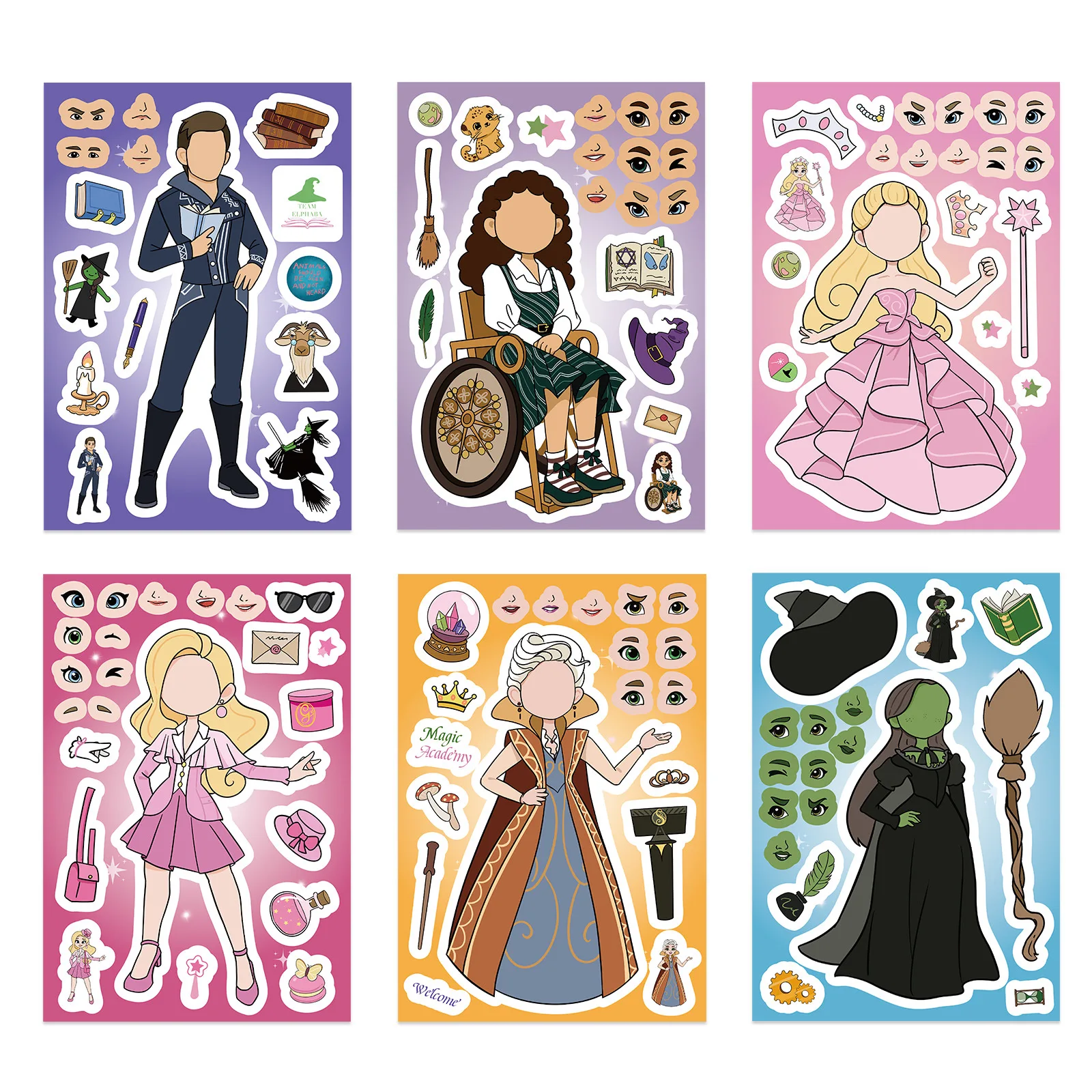 8/16Sheets New Wicked Puzzle Cartoon Fun Puzzle Sticker Cute Make a Face Sticker Decal for Laptop Luggage Pencil Box Kids Toy
8/16Sheets New Wicked Puzzle Cartoon Fun Puzzle Sticker Cute Make a Face Sticker Decal for Laptop Luggage Pencil Box Kids Toy