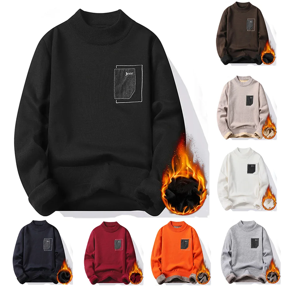 Winter New Men's Warm Brand Knitted Pullovers Male Solid Color Turtleneck Sweaters Casual Trendy Autumn Sweater for Men
Winter New Men's Warm Brand Knitted Pullovers Male Solid Color Turtleneck Sweaters Casual Trendy Autumn Sweater for Men