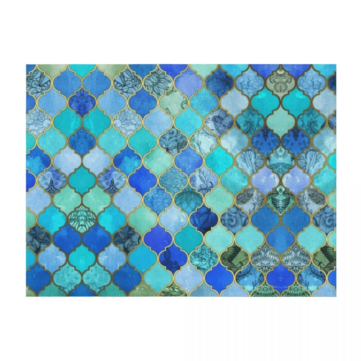 Cobalt Blue, Aqua & Gold Decorative Moroccan Tile Pattern Throw Blanket Thins Summer Beddings Blankets
Cobalt Blue, Aqua & Gold Decorative Moroccan Tile Pattern Throw Blanket Thins Summer Beddings Blankets
