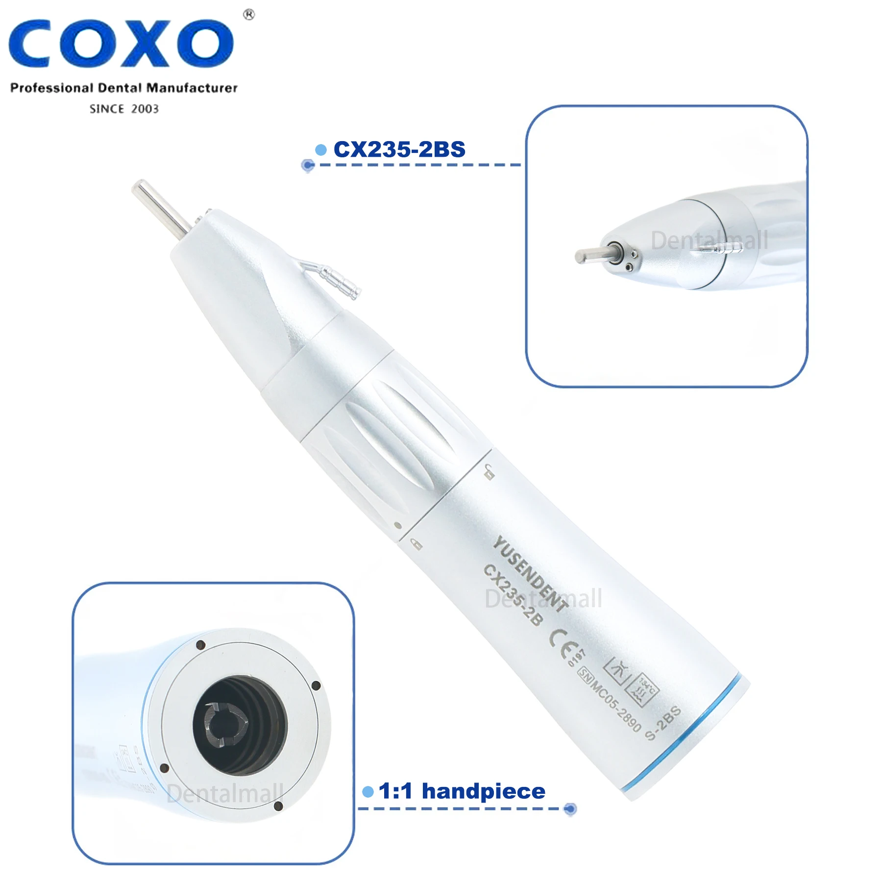 YUSENDENT COXO Dental Surgical Handpiece 1:1 Straight Nose Cone External Water CX235-2BS ISO E type
YUSENDENT COXO Dental Surgical Handpiece 1:1 Straight Nose Cone External Water CX235-2BS ISO E type