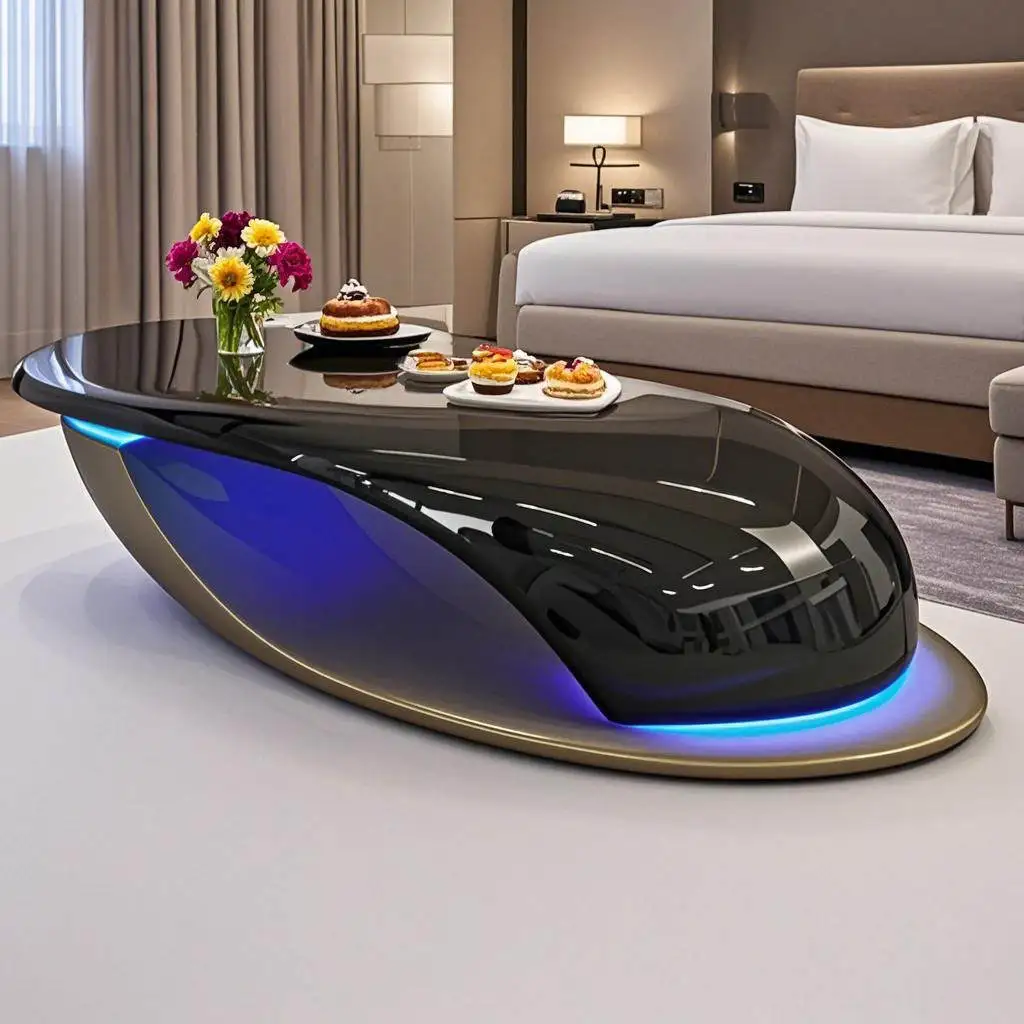 !@Modern Luxury Futuristic Oval Glossy Black Top with LED Ambient Light for Home Living Room Coffee Table
!@Modern Luxury Futuristic Oval Glossy Black Top with LED Ambient Light for Home Living Room Coffee Table