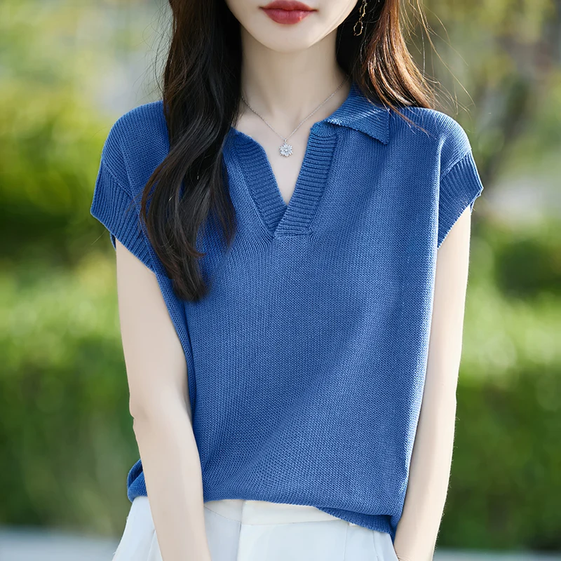 Women's T-shirt summer new linen pullover short sleeved casual solid color knitted V-neck women's top loose soft T-shirt shirt
Women's T-shirt summer new linen pullover short sleeved casual solid color knitted V-neck women's top loose soft T-shirt shirt