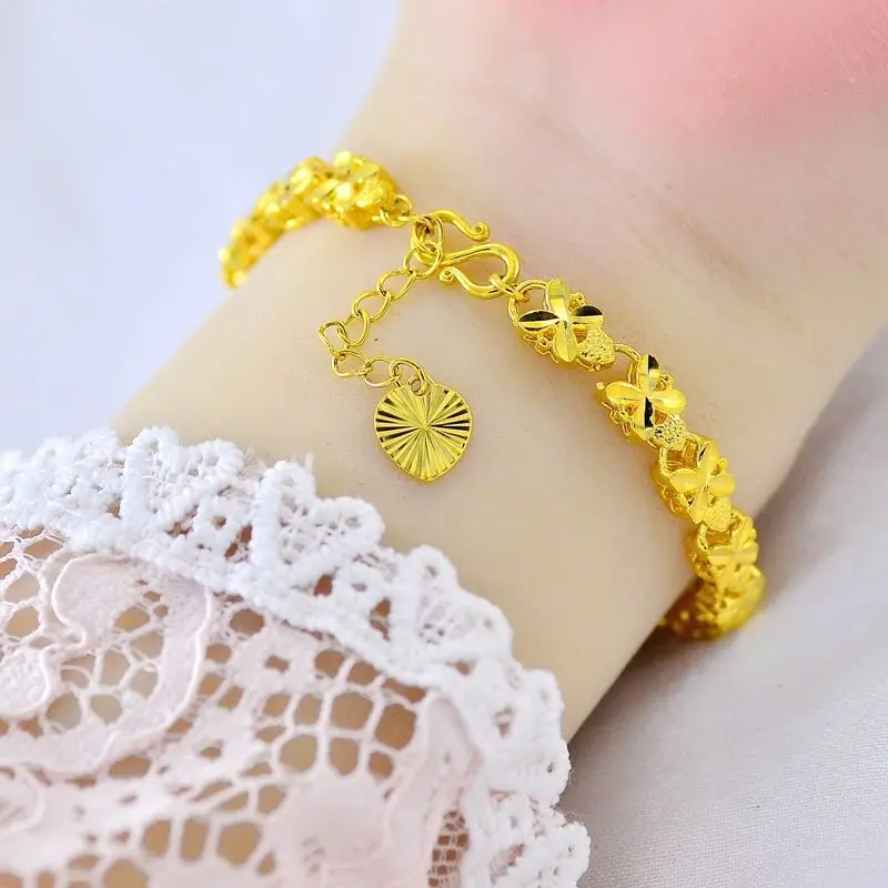  Аутентичный золотой тон клевера браслет вьетнамский песочный золотой устойчивый к потускнению ювелирные изделия для женщин модный подарок для подруги цепочка
Аутентичный золотой тон клевера браслет вьетнамский песочный золотой устойчивый к потускнению ювелирные изделия для женщин модный подарок для подруги цепочка 