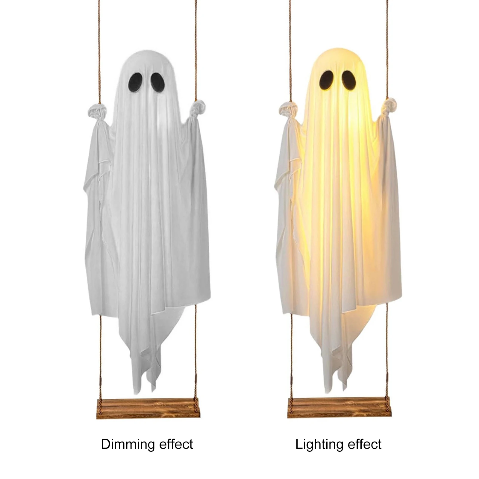 Halloween Hanging Swing Ghost Decor LED Adjustable Ghost Decorations Battery Powered Lighted Swing Pendant for Porch Yard Trees
Halloween Hanging Swing Ghost Decor LED Adjustable Ghost Decorations Battery Powered Lighted Swing Pendant for Porch Yard Trees