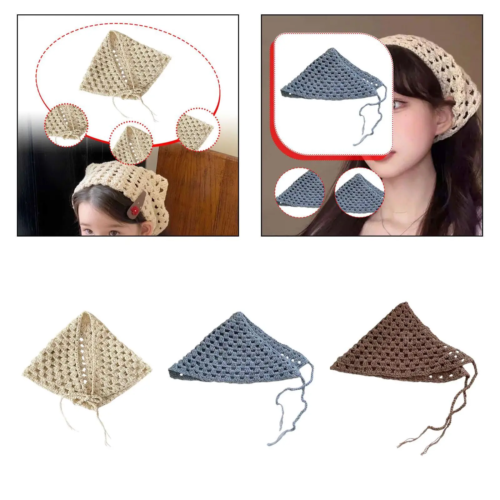 Women Crochet Bandana for Women Girls Triangle Hair Accessories Photo Props Decoration Fashion Gifts Headband Bandana Head Scarf
Women Crochet Bandana for Women Girls Triangle Hair Accessories Photo Props Decoration Fashion Gifts Headband Bandana Head Scarf