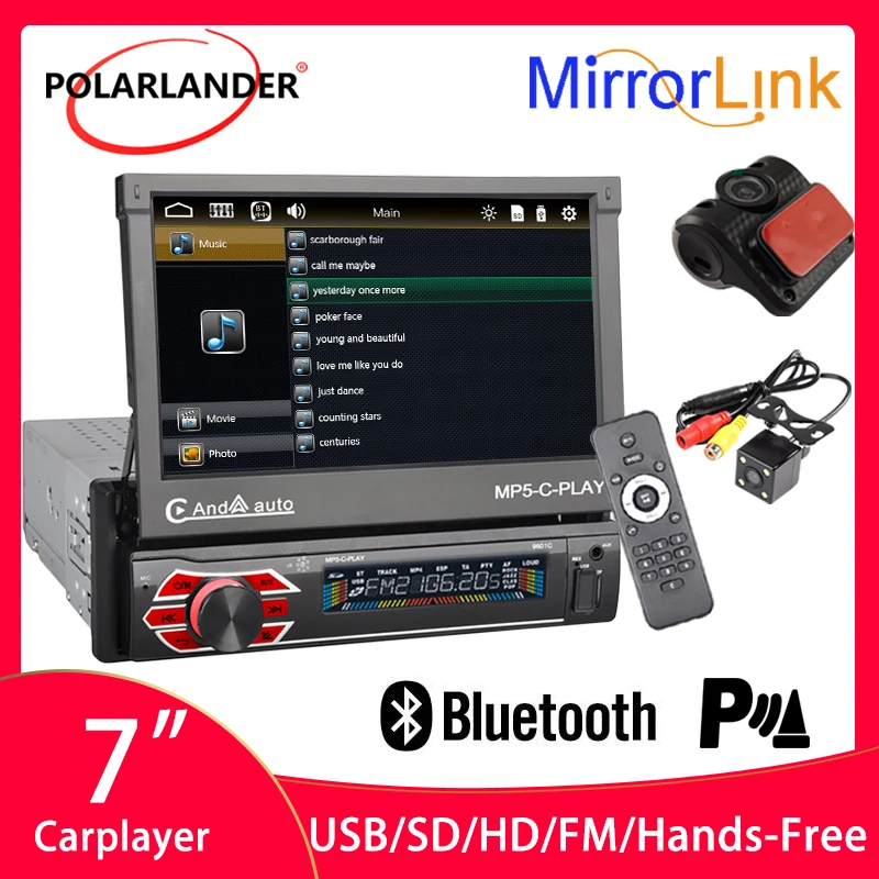 BT4.2 Car MP5 Player 7" Telescopic Screen Support Rear View Camera Remote Control
BT4.2 Car MP5 Player 7" Telescopic Screen Support Rear View Camera Remote Control