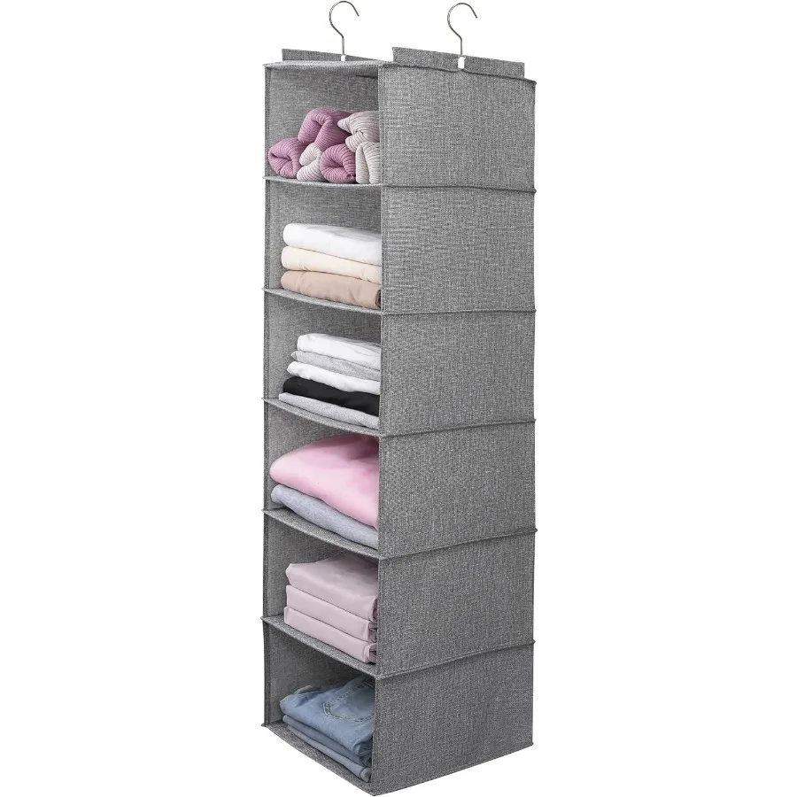 Large Hanging Sweater Organizer for ClosetCollapsible 6Shelf Hanging Closet Shelves with Drawers Washable Grey6 Shelf
Large Hanging Sweater Organizer for ClosetCollapsible 6Shelf Hanging Closet Shelves with Drawers Washable Grey6 Shelf