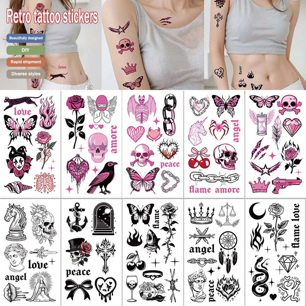 10pcs/set American vintage tattoo sticker body arm shoulder decoration temporary tattoo sticker
10pcs/set American vintage tattoo sticker body arm shoulder decoration temporary tattoo sticker
