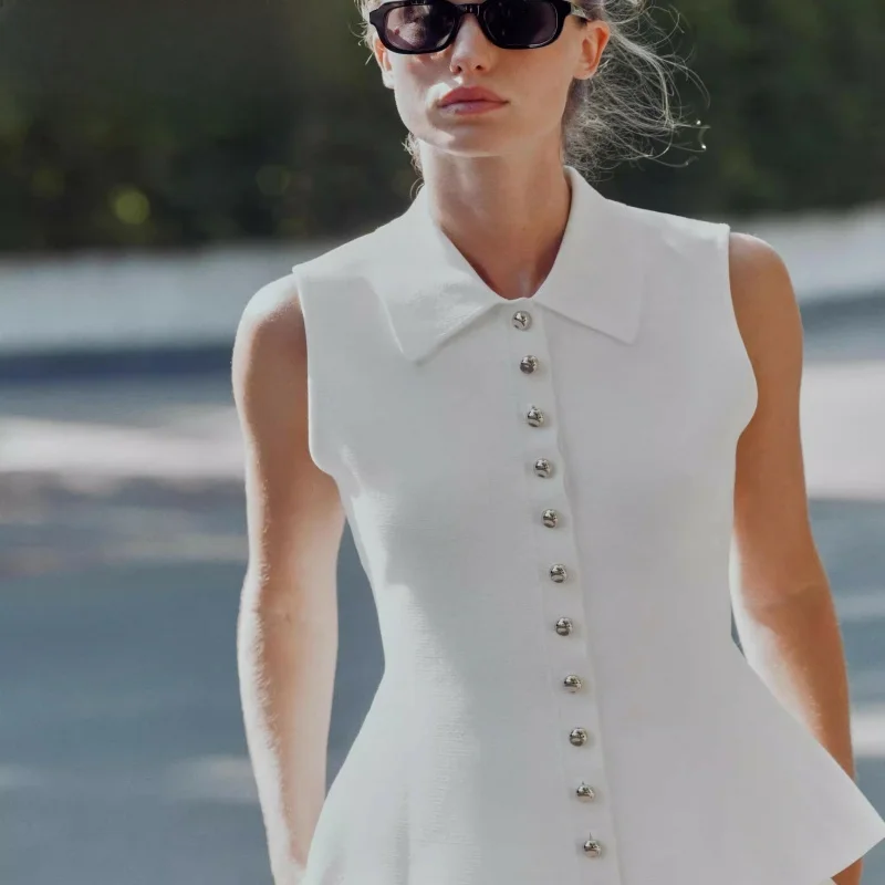 New Summer Women's Knitted Vest Sle Top ort Skirt Hem Svel Slim Fit Commute Sle Single Button Pure Color 2025
New Summer Women's Knitted Vest Sle Top ort Skirt Hem Svel Slim Fit Commute Sle Single Button Pure Color 2025