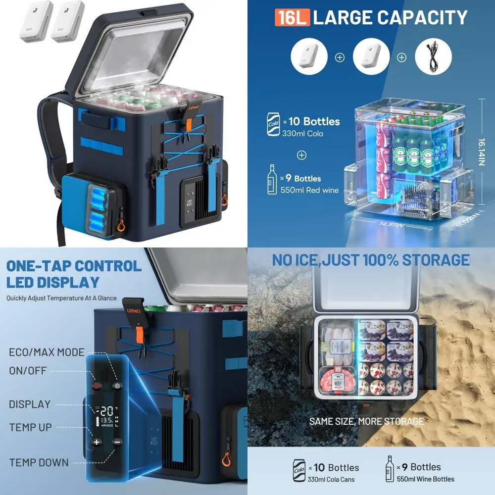 Portable 20L Electric Car Cooler and Freezer, 12V Refrigerator with 2 Batteries, Temperature Range -4 to 68°F for Travel Use
Portable 20L Electric Car Cooler and Freezer, 12V Refrigerator with 2 Batteries, Temperature Range -4 to 68°F for Travel Use