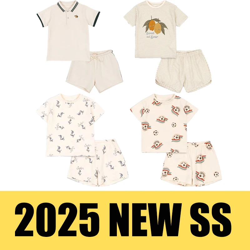2025 New Summer Girl Striped Lemon Top and Shorts Set Boys Polo Shirt Kids Football Printing Casual Set Children Clothing
2025 New Summer Girl Striped Lemon Top and Shorts Set Boys Polo Shirt Kids Football Printing Casual Set Children Clothing
