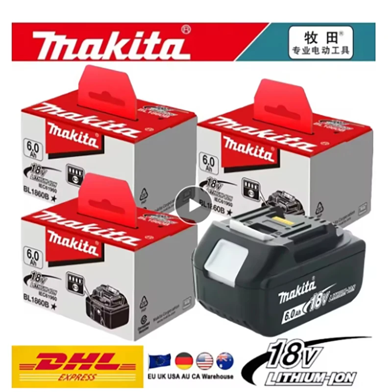 100% Genuine Original Makita 6Ah/5Ah/ Makita 18V Battery BL1830B BL1850B BL1850 BL1840 BL1860 BL1815 Replacement Lithium Battery
100% Genuine Original Makita 6Ah/5Ah/ Makita 18V Battery BL1830B BL1850B BL1850 BL1840 BL1860 BL1815 Replacement Lithium Battery