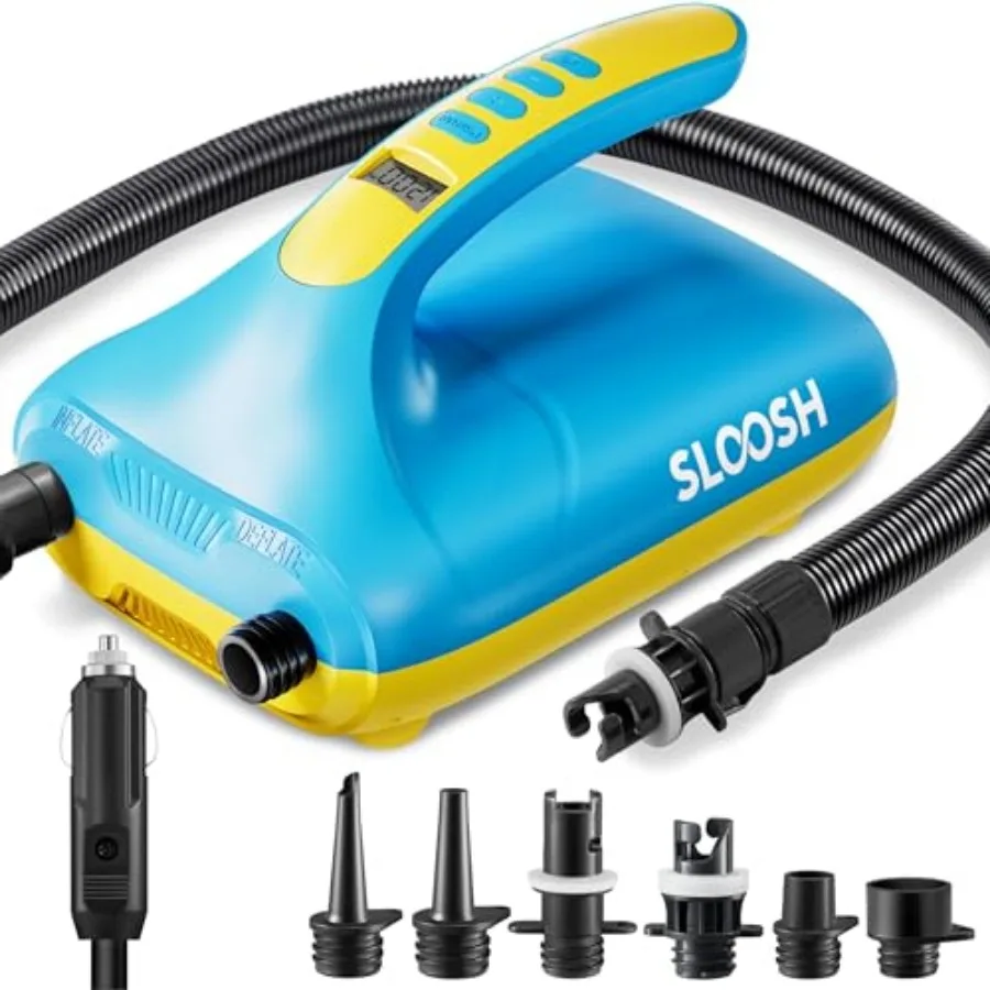 Electric Paddle Board Pump, 20 PSI High-Pressure Dual-Stage Inflation SUP Air Pump with Auto-Off Function, 12V DC Car Connector
Electric Paddle Board Pump, 20 PSI High-Pressure Dual-Stage Inflation SUP Air Pump with Auto-Off Function, 12V DC Car Connector
