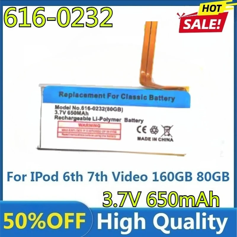 New 850mAh 650mAh Internal Li-ion Polymer Battery for IPod 6th Video 160GB 80GB 7th 6th Gen Classic Thick 160GB 616-0232
New 850mAh 650mAh Internal Li-ion Polymer Battery for IPod 6th Video 160GB 80GB 7th 6th Gen Classic Thick 160GB 616-0232