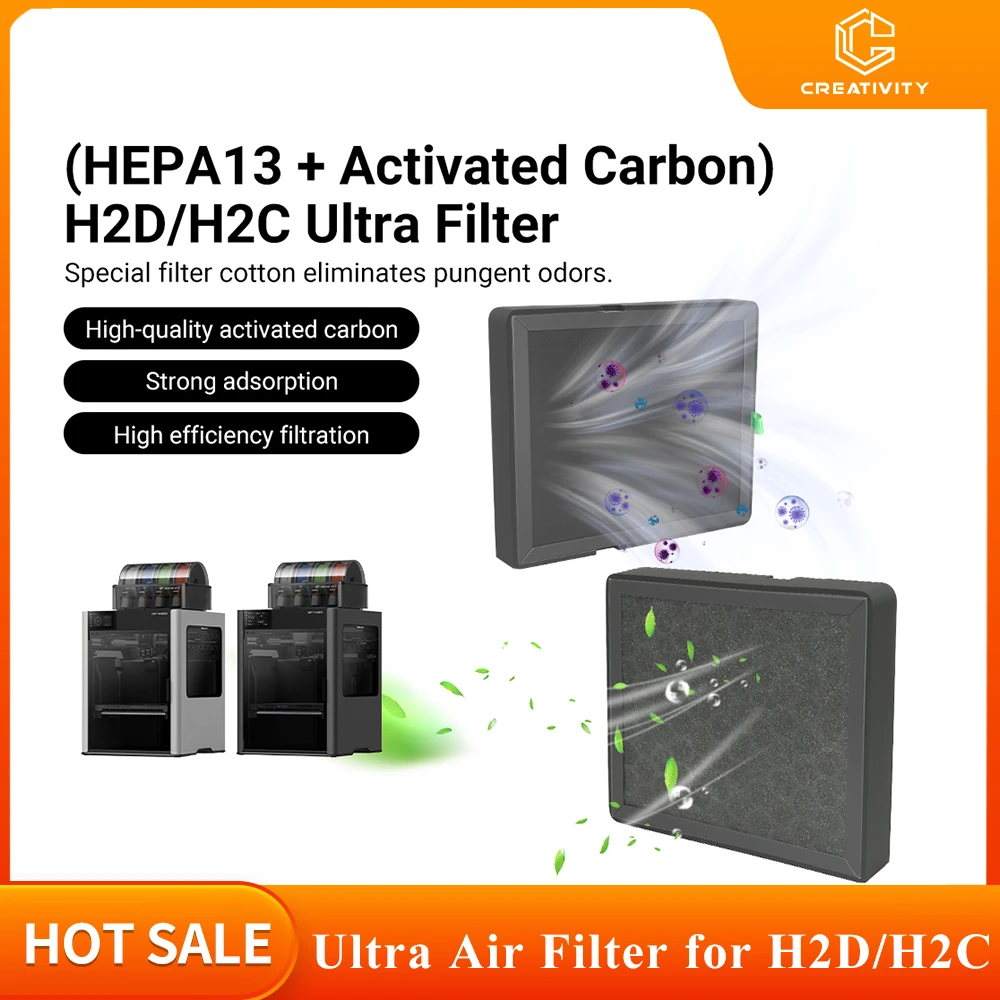 Creativity Air Filter Ultra for H2D H2C H2S 3D Printer Accessories HEPA13 &Activated Carbon Filter Strong Adsorption HEPA Filter
Creativity Air Filter Ultra for H2D H2C H2S 3D Printer Accessories HEPA13 &Activated Carbon Filter Strong Adsorption HEPA Filter
