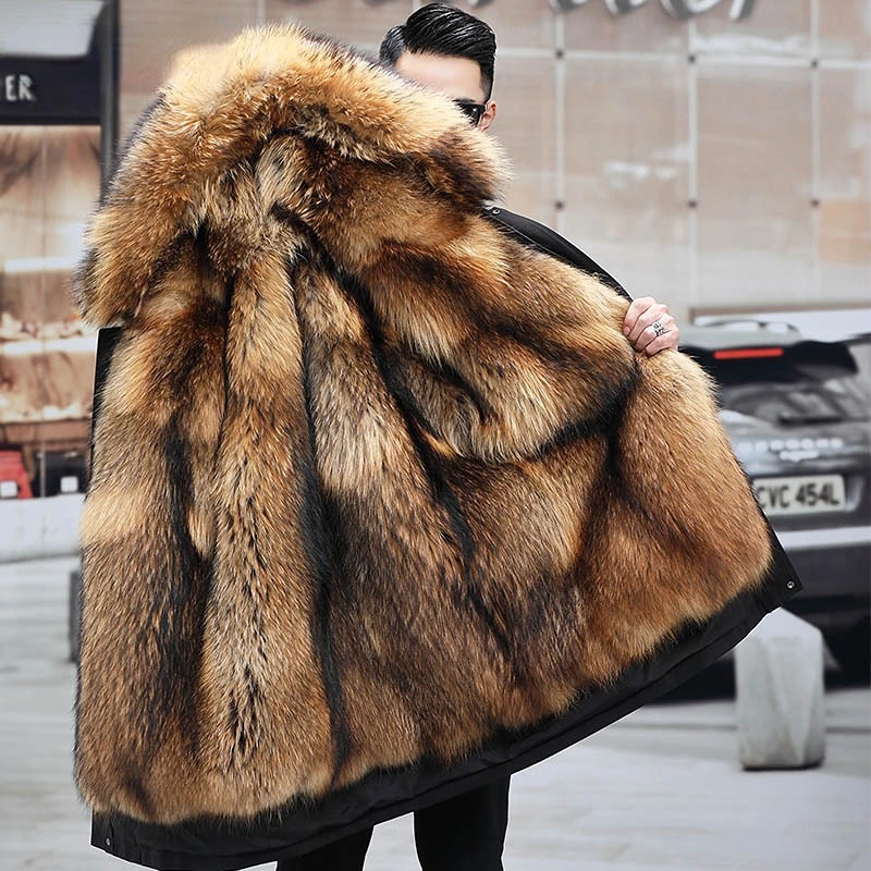 2022 Trendy Men's Thicken Fur Liner Parka High Quality Elegant Imitation Mink Hair Collar Hooded Long Coat Winter Jackets
2022 Trendy Men's Thicken Fur Liner Parka High Quality Elegant Imitation Mink Hair Collar Hooded Long Coat Winter Jackets