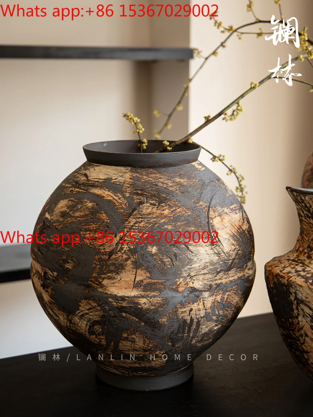 High end handmade large belly vase with a quiet oil painting style, ceramic dry flower and hydroponic dual-purpose decorative fl
High end handmade large belly vase with a quiet oil painting style, ceramic dry flower and hydroponic dual-purpose decorative fl