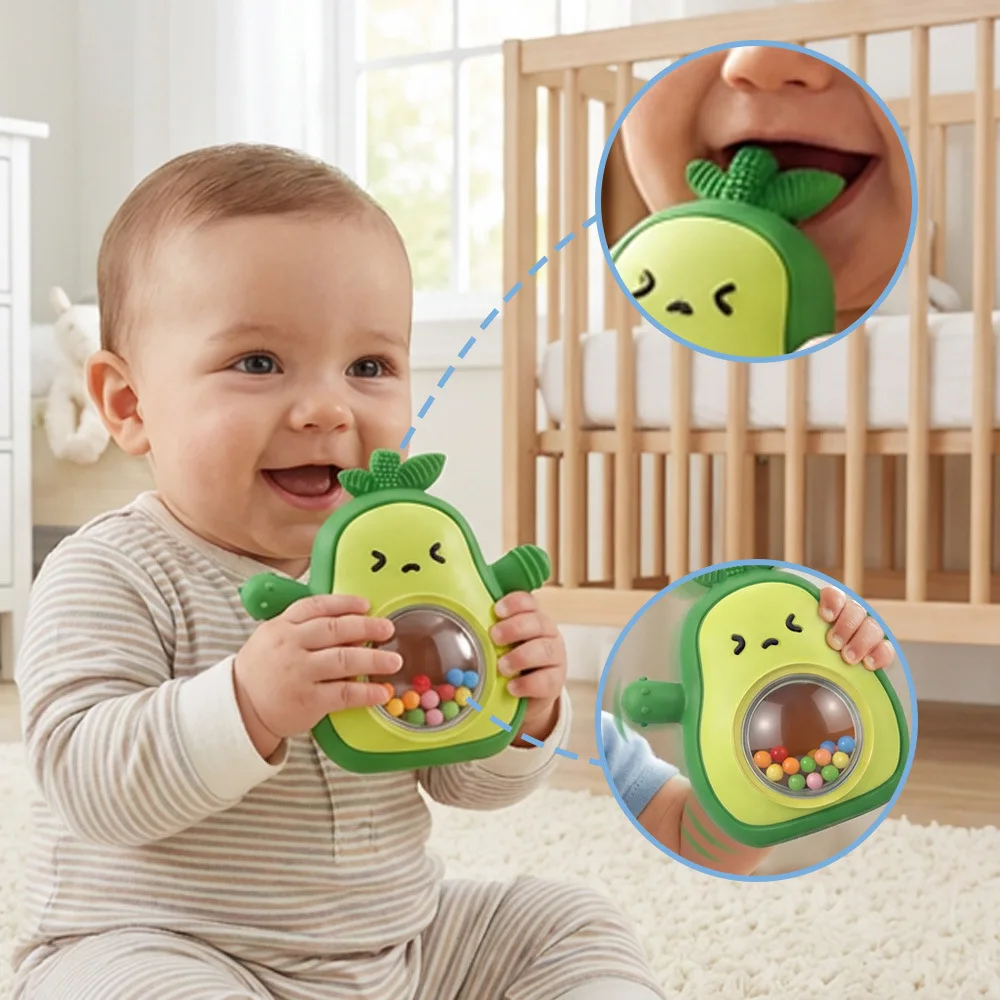 Avocado Baby Teether Food Grade Silicone Teething Toy BPA-Free Handheld Biting Toy for Infants Early Educational Baby Rattle Toy
Avocado Baby Teether Food Grade Silicone Teething Toy BPA-Free Handheld Biting Toy for Infants Early Educational Baby Rattle Toy