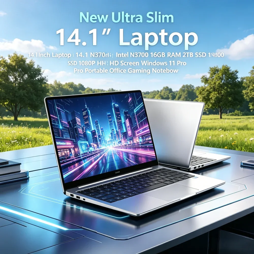 New Ultra Slim 14.1 Inch Laptop Intel N3700 16GB RAM 2TB SSD 1080P HD Screen Windows 11 Pro Portable Office Gaming Notebook
New Ultra Slim 14.1 Inch Laptop Intel N3700 16GB RAM 2TB SSD 1080P HD Screen Windows 11 Pro Portable Office Gaming Notebook
