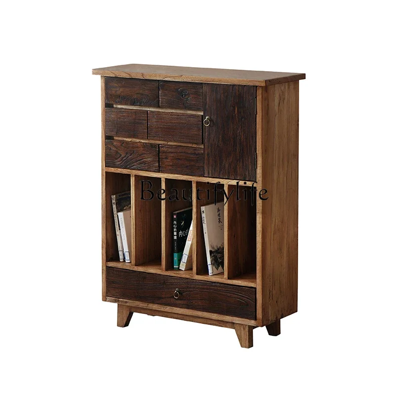 Sili Style Solid Wood Side Cabinet Storage Cabinet Old Wood Narrow Cabinet Club Retro Entrance Storage Display
Sili Style Solid Wood Side Cabinet Storage Cabinet Old Wood Narrow Cabinet Club Retro Entrance Storage Display