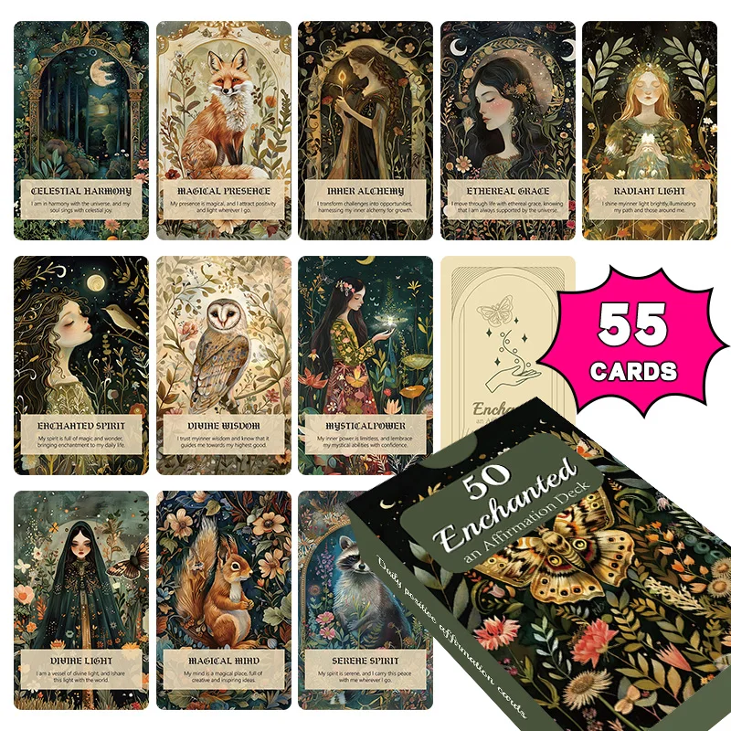 1pcs Vintage Woodland Creature Illustrated Affirmation Oracle Card Deck 55pcs Positive Words Mindfulness Meditation Cards Self Care Spiritual Guidance Cards Holiday Birthday Gift For Women Spiritual Lovers
1pcs Vintage Woodland Creature Illustrated Affirmation Oracle Card Deck 55pcs Positive Words Mindfulness Meditation Cards Self Care Spiritual Guidance Cards Holiday Birthday Gift For Women Spiritual Lovers