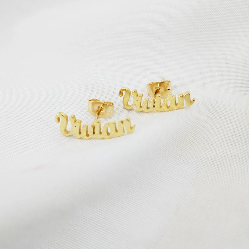 Wholesale Custom Letter Initial Name Earrings Gold plated Nameplate Stud Earrings For Women 925 sterling silver Jewelry
Wholesale Custom Letter Initial Name Earrings Gold plated Nameplate Stud Earrings For Women 925 sterling silver Jewelry