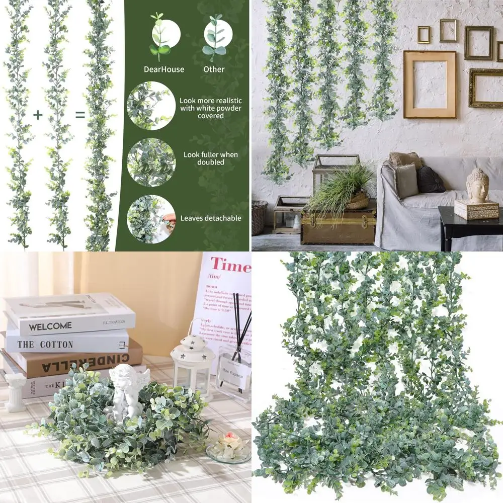 20 Pcs 5.9ft Long Artificial Eucalyptus Garland with Green Leaves and Silver Dollar Vines for Weddings and Parties
20 Pcs 5.9ft Long Artificial Eucalyptus Garland with Green Leaves and Silver Dollar Vines for Weddings and Parties