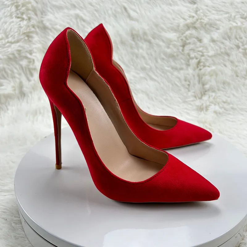 Tikicup 12/10/8cm Party Shoes For Woman High Heel Pumps Chic Red Flock Shallow Stiletto Pointed Toe Elegant Wedding Dress Shoes
Tikicup 12/10/8cm Party Shoes For Woman High Heel Pumps Chic Red Flock Shallow Stiletto Pointed Toe Elegant Wedding Dress Shoes