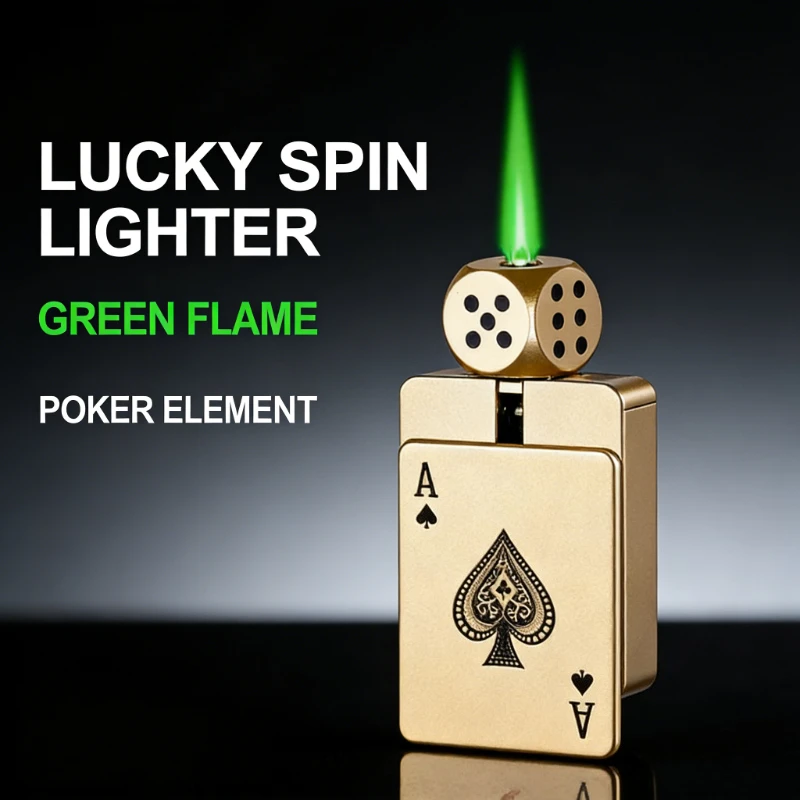Rotating Dice & Playing Cards Shaped Lighter, Green Flame Inflatable Cigarette Lighter for Men, Cool Portable Gadget with Unique
Rotating Dice & Playing Cards Shaped Lighter, Green Flame Inflatable Cigarette Lighter for Men, Cool Portable Gadget with Unique