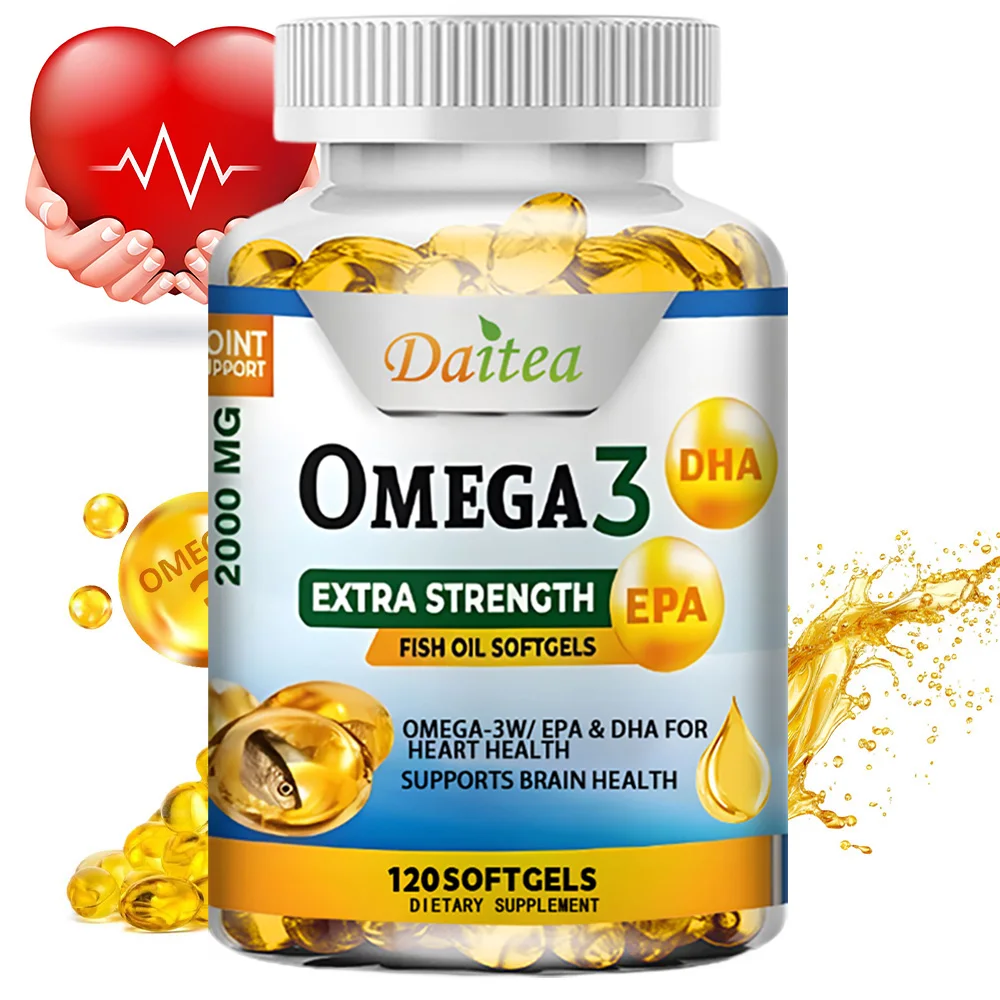 Omega 3 Fish Oil Capsules - Support Brain & Cardiovascular & Skin Health, Antioxidant & Improve Memory, Nervous System Health
Omega 3 Fish Oil Capsules - Support Brain & Cardiovascular & Skin Health, Antioxidant & Improve Memory, Nervous System Health