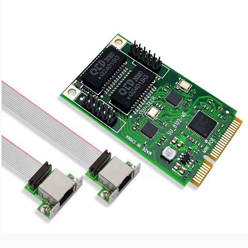 Сетевая карта Mini PCI-E на 2 порта 1000 Мбит/с, гигабитный Ethernet COM-порт 10/100/1000 м, сетевой адаптер RJ45 для ПК
Сетевая карта Mini PCI-E на 2 порта 1000 Мбит/с, гигабитный Ethernet COM-порт 10/100/1000 м, сетевой адаптер RJ45 для ПК