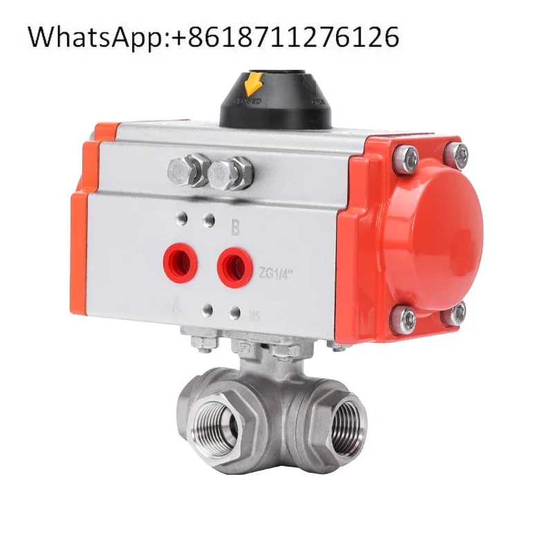 Pneumatic three-way ball valve wire port thread internal thread 304 stainless steel Q614F-16PL type T type DN6DN10-50
Pneumatic three-way ball valve wire port thread internal thread 304 stainless steel Q614F-16PL type T type DN6DN10-50