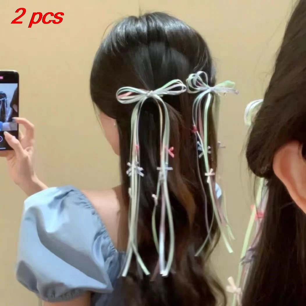 2 Pcs Woemn's Clips Set Korean Bow Dopamine Ribbon Cute Sweet Kawaii Verstaile Hair Pins High-quality Hair Accessories For Girl
2 Pcs Woemn's Clips Set Korean Bow Dopamine Ribbon Cute Sweet Kawaii Verstaile Hair Pins High-quality Hair Accessories For Girl