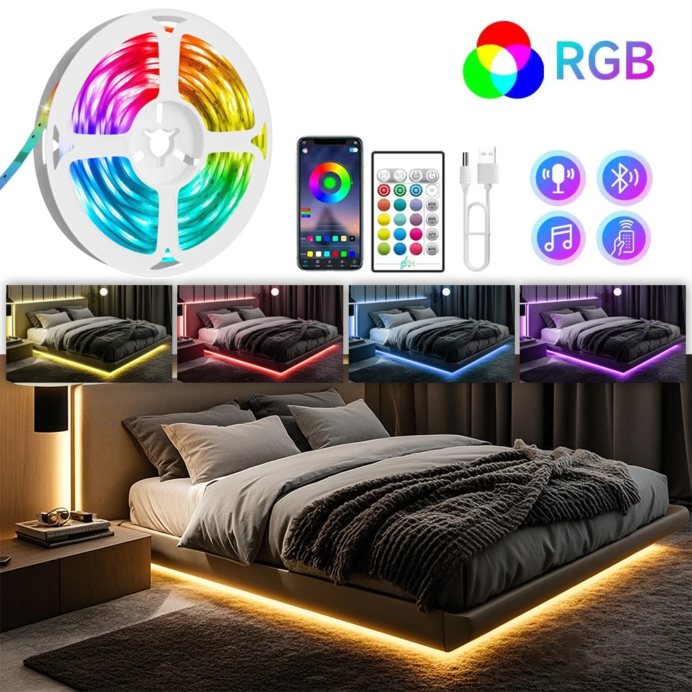 Светодиодная лента RGB, освещение ночного шкафа с дистанционным управлением для спальни, стойки, лестницы, шкафа, 2-10 м
Светодиодная лента RGB, освещение ночного шкафа с дистанционным управлением для спальни, стойки, лестницы, шкафа, 2-10 м