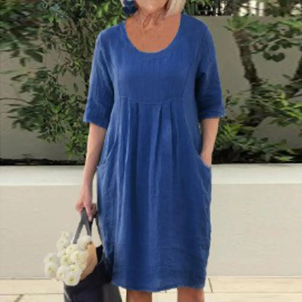 Women Loose Dress Elegant Women's Midi Dresses O-neck Half Sleeve Casual Dress Vintage Solid Oversized Dress Streetwear Chic
Women Loose Dress Elegant Women's Midi Dresses O-neck Half Sleeve Casual Dress Vintage Solid Oversized Dress Streetwear Chic