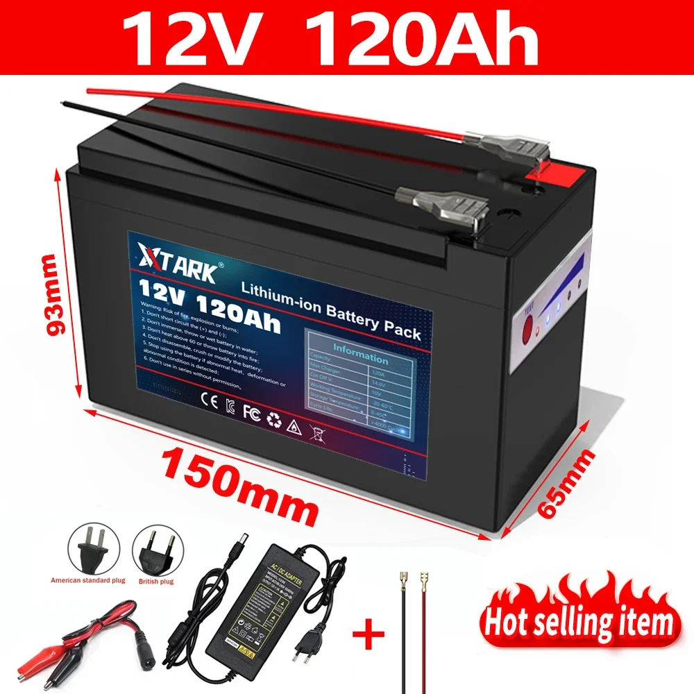 12v 18650 Li-ion rechargeable battery pack DC 12.6V 120Ah battery with EU plug + 12.6v 3a charger + cr123a DC bus head cable
12v 18650 Li-ion rechargeable battery pack DC 12.6V 120Ah battery with EU plug + 12.6v 3a charger + cr123a DC bus head cable