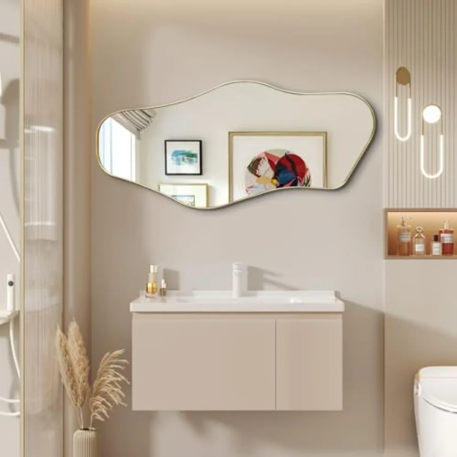 Irregular Mirror, 40"x18" Asymmetrical Wall Mirror with Metal Frame, Modern Organic Mirrors for Living Room Bathroom Bedroom Ha
Irregular Mirror, 40"x18" Asymmetrical Wall Mirror with Metal Frame, Modern Organic Mirrors for Living Room Bathroom Bedroom Ha