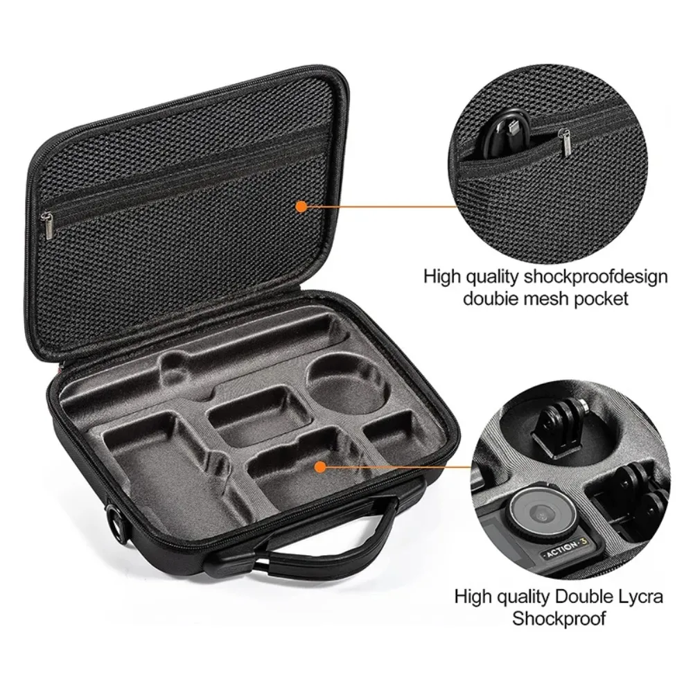 Portable Waterproof Bag Storage Box For DJI OSMO Action 5 PRO, Battery Charger Base Selfie Stick Handbag Camera Accessories
Portable Waterproof Bag Storage Box For DJI OSMO Action 5 PRO, Battery Charger Base Selfie Stick Handbag Camera Accessories